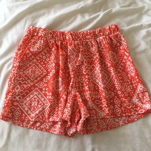 Orange patterned cloth flowy shorts